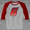 Raglan 3/4 Roundneck Shirt (Gray Body) Thumbnail