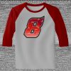 Raglan 3/4 Roundneck Shirt (Gray Body) Thumbnail