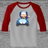 Raglan 3/4 Roundneck Shirt (Gray Body) Thumbnail