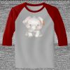 Raglan 3/4 Roundneck Shirt (Gray Body) Thumbnail