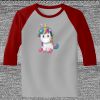 Raglan 3/4 Roundneck Shirt (Gray Body) Thumbnail
