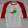 Raglan 3/4 Roundneck Shirt (Gray Body) Thumbnail