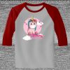 Raglan 3/4 Roundneck Shirt (Gray Body) Thumbnail