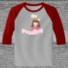 Raglan 3/4 Roundneck Shirt (Gray Body) Thumbnail