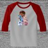 Raglan 3/4 Roundneck Shirt (Gray Body) Thumbnail