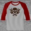 Raglan 3/4 Roundneck Shirt (Gray Body) Thumbnail