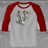 Raglan 3/4 Roundneck Shirt (Gray Body) Thumbnail