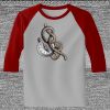 Raglan 3/4 Roundneck Shirt (Gray Body) Thumbnail