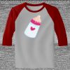 Raglan 3/4 Roundneck Shirt (Gray Body) Thumbnail
