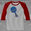 Raglan 3/4 Roundneck Shirt (Gray Body) Thumbnail