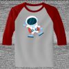 Raglan 3/4 Roundneck Shirt (Gray Body) Thumbnail