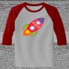 Raglan 3/4 Roundneck Shirt (Gray Body) Thumbnail