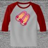 Raglan 3/4 Roundneck Shirt (Gray Body) Thumbnail