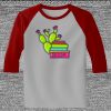 Raglan 3/4 Roundneck Shirt (Gray Body) Thumbnail