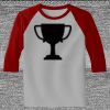 Raglan 3/4 Roundneck Shirt (Gray Body) Thumbnail