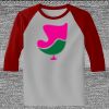 Raglan 3/4 Roundneck Shirt (Gray Body) Thumbnail