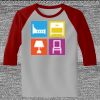 Raglan 3/4 Roundneck Shirt (Gray Body) Thumbnail