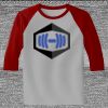 Raglan 3/4 Roundneck Shirt (Gray Body) Thumbnail