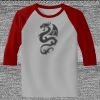 Raglan 3/4 Roundneck Shirt (Gray Body) Thumbnail