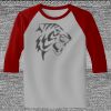 Raglan 3/4 Roundneck Shirt (Gray Body) Thumbnail