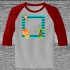 Raglan 3/4 Roundneck Shirt (Gray Body) Thumbnail