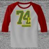 Raglan 3/4 Roundneck Shirt (Gray Body) Thumbnail