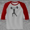 Raglan 3/4 Roundneck Shirt (Gray Body) Thumbnail