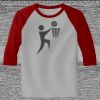 Raglan 3/4 Roundneck Shirt (Gray Body) Thumbnail