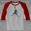 Raglan 3/4 Roundneck Shirt (Gray Body) Thumbnail