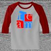 Raglan 3/4 Roundneck Shirt (Gray Body) Thumbnail