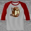 Raglan 3/4 Roundneck Shirt (Gray Body) Thumbnail