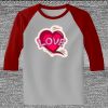 Raglan 3/4 Roundneck Shirt (Gray Body) Thumbnail